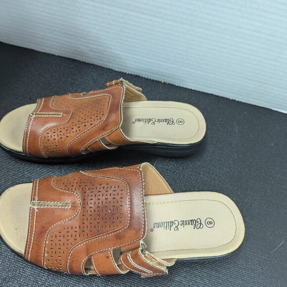 Comfy Faux Leather Sandals # 8 Open Toe - Picture 6 of 6